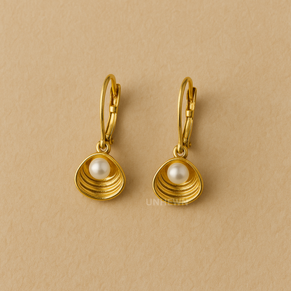 Golden Pearl Nest Earrings