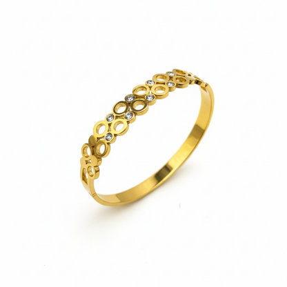 Golden Orbit Crystal Bangle