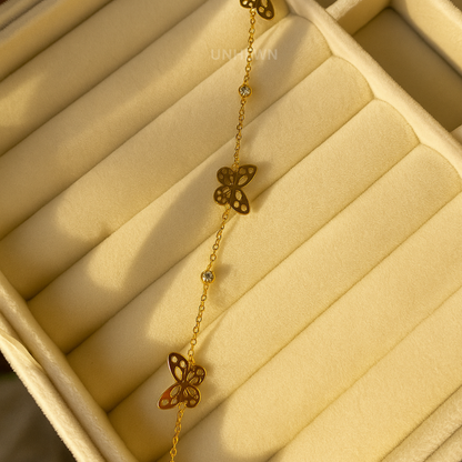 Golden Flutter Butterfly Bracelet