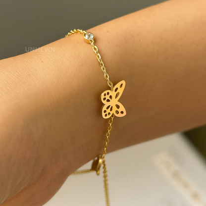 Golden Flutter Butterfly Bracelet