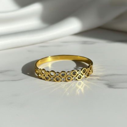 Golden Orbit Crystal Bangle