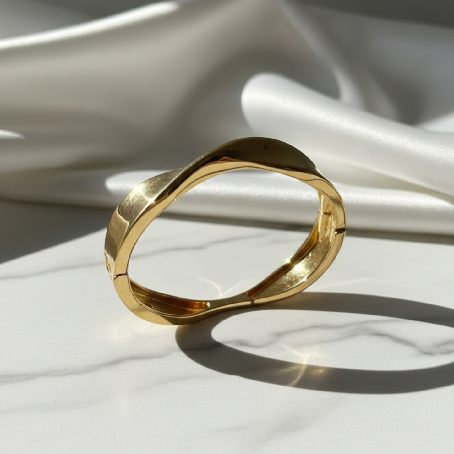 Sculpted Wave Twist Bangle