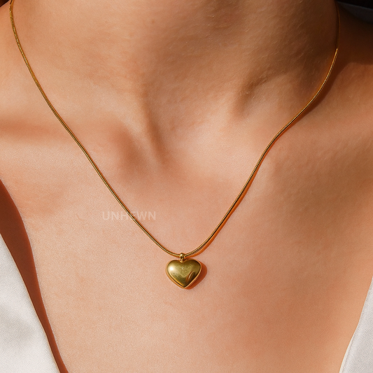 Golden Heart Pendant Necklace