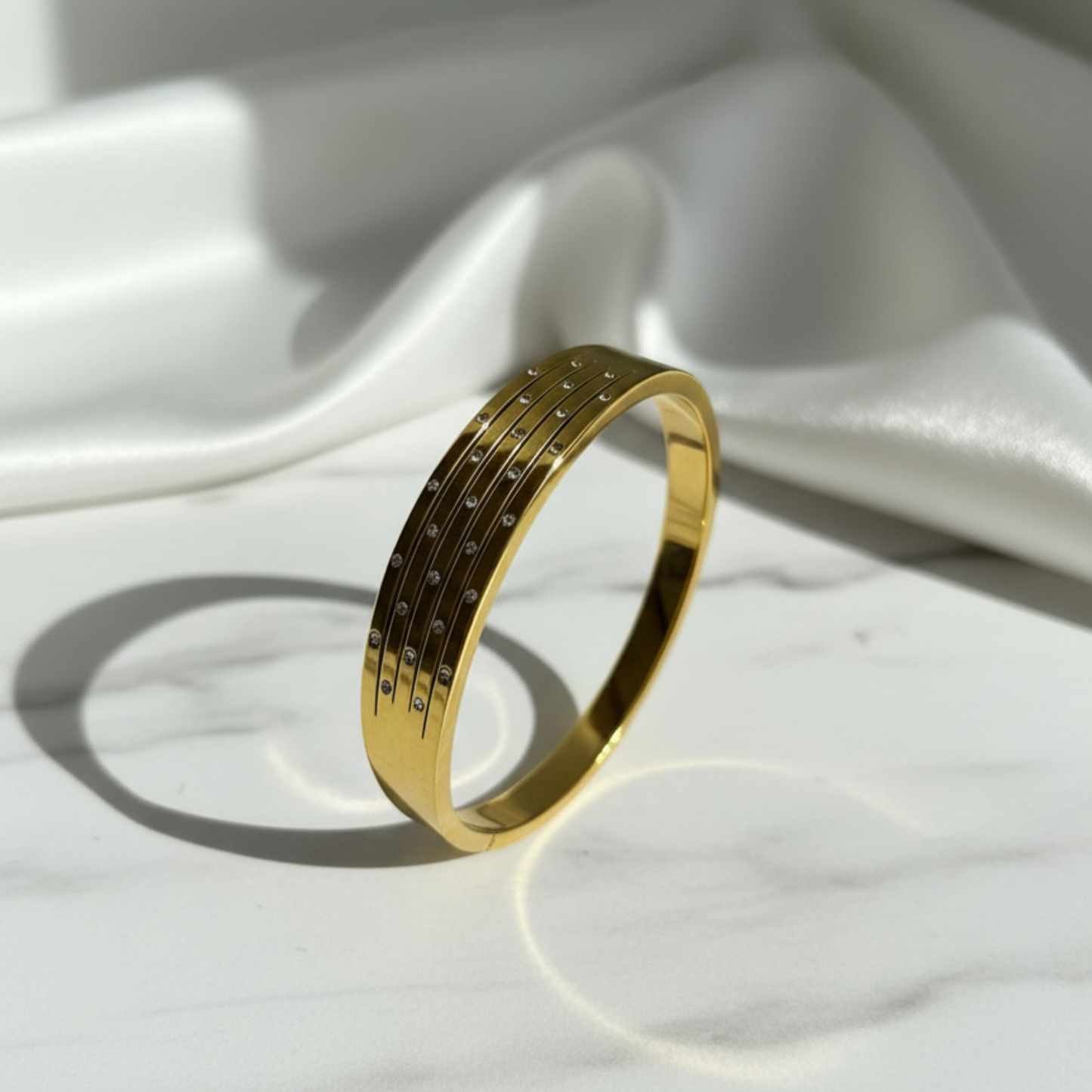 Triple Sparkle Gold Bangle