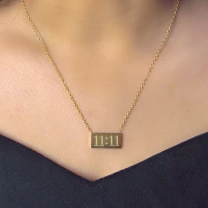 11:11 Gold Pendant – Manifestation Moment Necklace