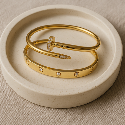 Sculpted Stud & Nail Bracelet Set