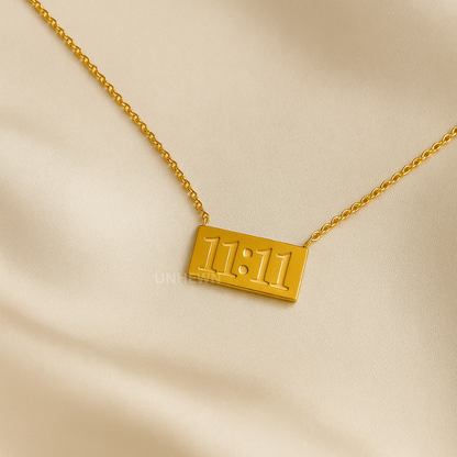 11:11 Gold Pendant – Manifestation Moment Necklace