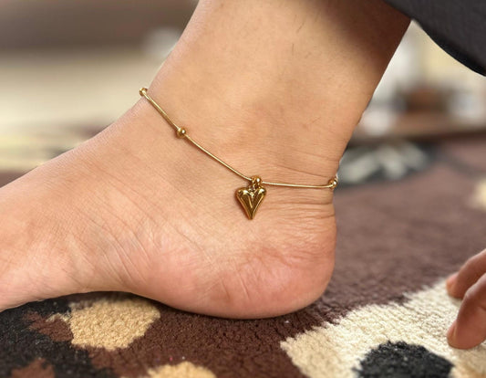 Anklet with heart charm
